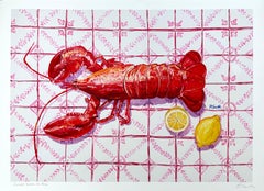 Sunset Catch on Pink, print, Food art, Seafood