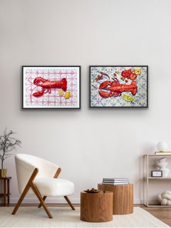 Sunset Catch on Pink 
The Italian Table, diptych, Original painting