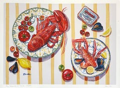 The Fisherman’s Table, Original painting, Food art, Seafood
