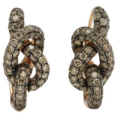 Pippo Perez 18kt Gold Diamond Knot Earrings