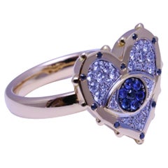 Pippo Perez Evil Eye Ring Diamond and Sapphire Rose Gold
