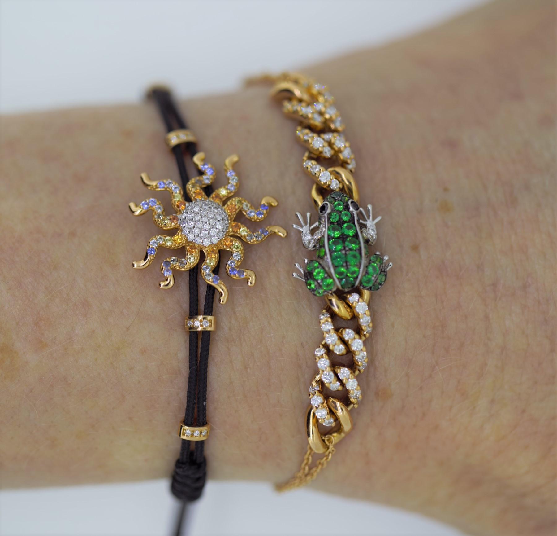 Pippo Perez Frosch-Armband, Tsavorit-Granate, weiße Diamanten, Roségold 1