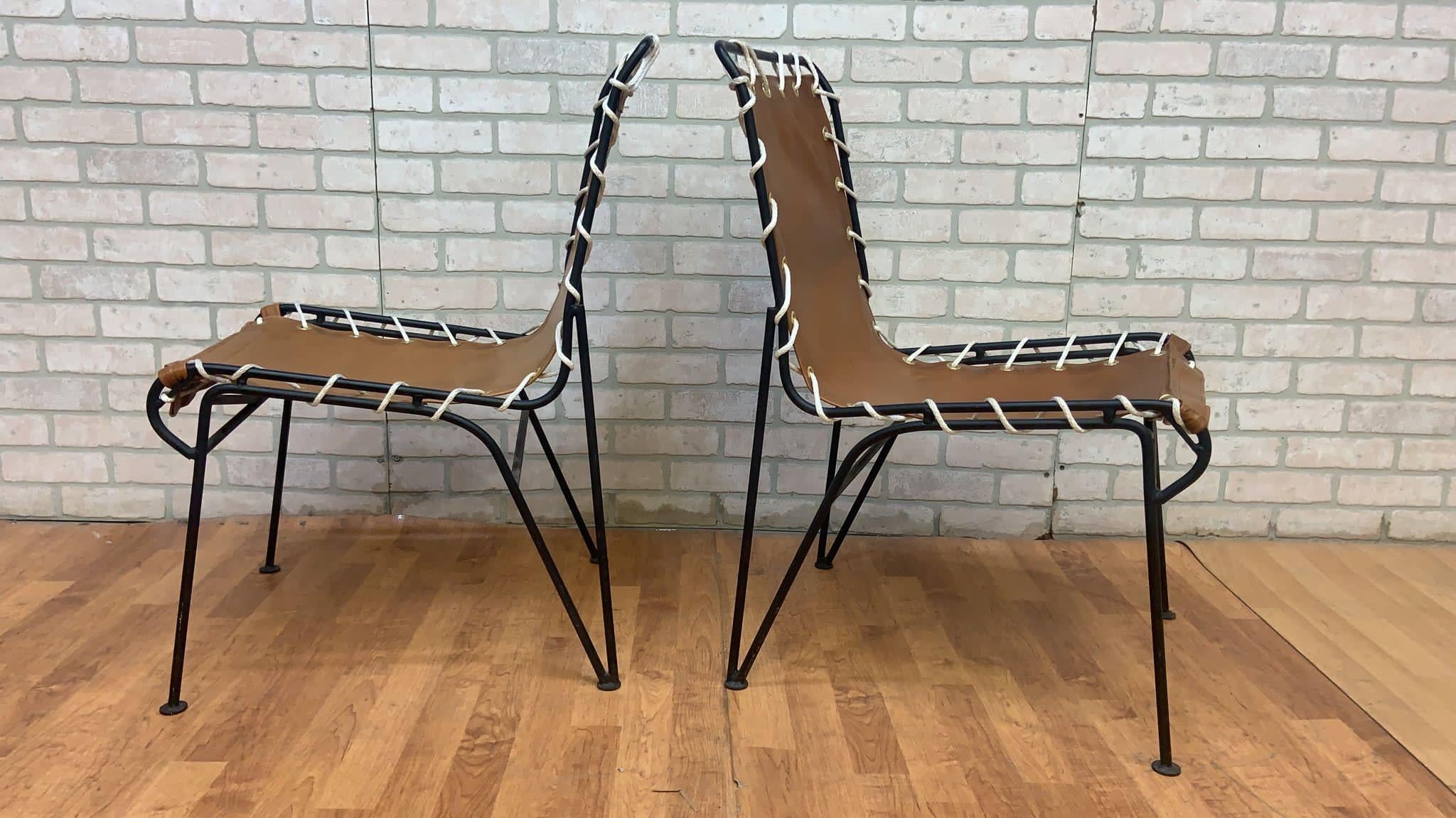 Paire de fauteuils de salon Sol-Air en fer forgé Pipsan pour Ficks Reed en vente 2