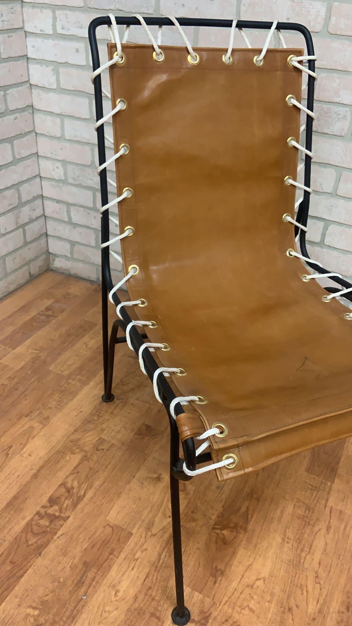 Milieu du XXe siècle Paire de fauteuils de salon Sol-Air en fer forgé Pipsan pour Ficks Reed en vente