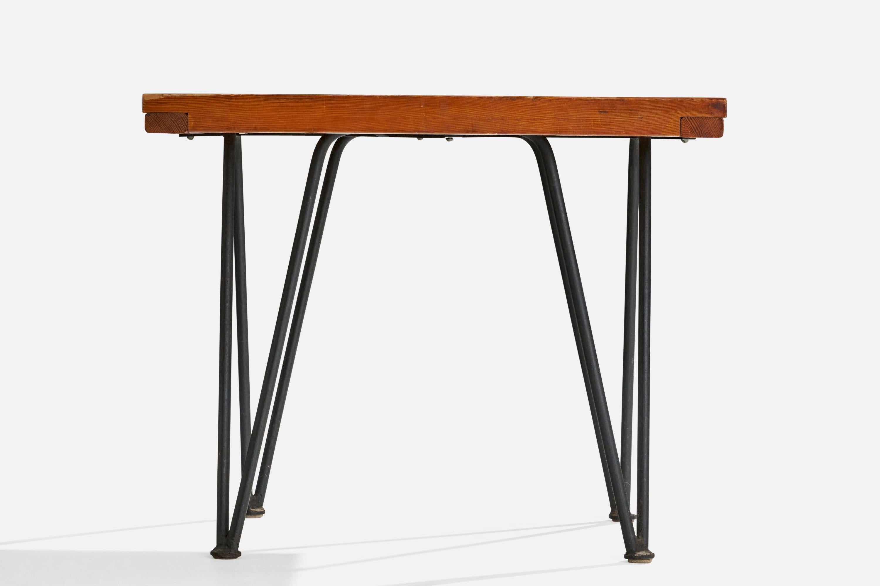 American Pipsan Saarinen & J. Robert F. Swanson, Side Tables, Steel, Pine USA, 1949 For Sale