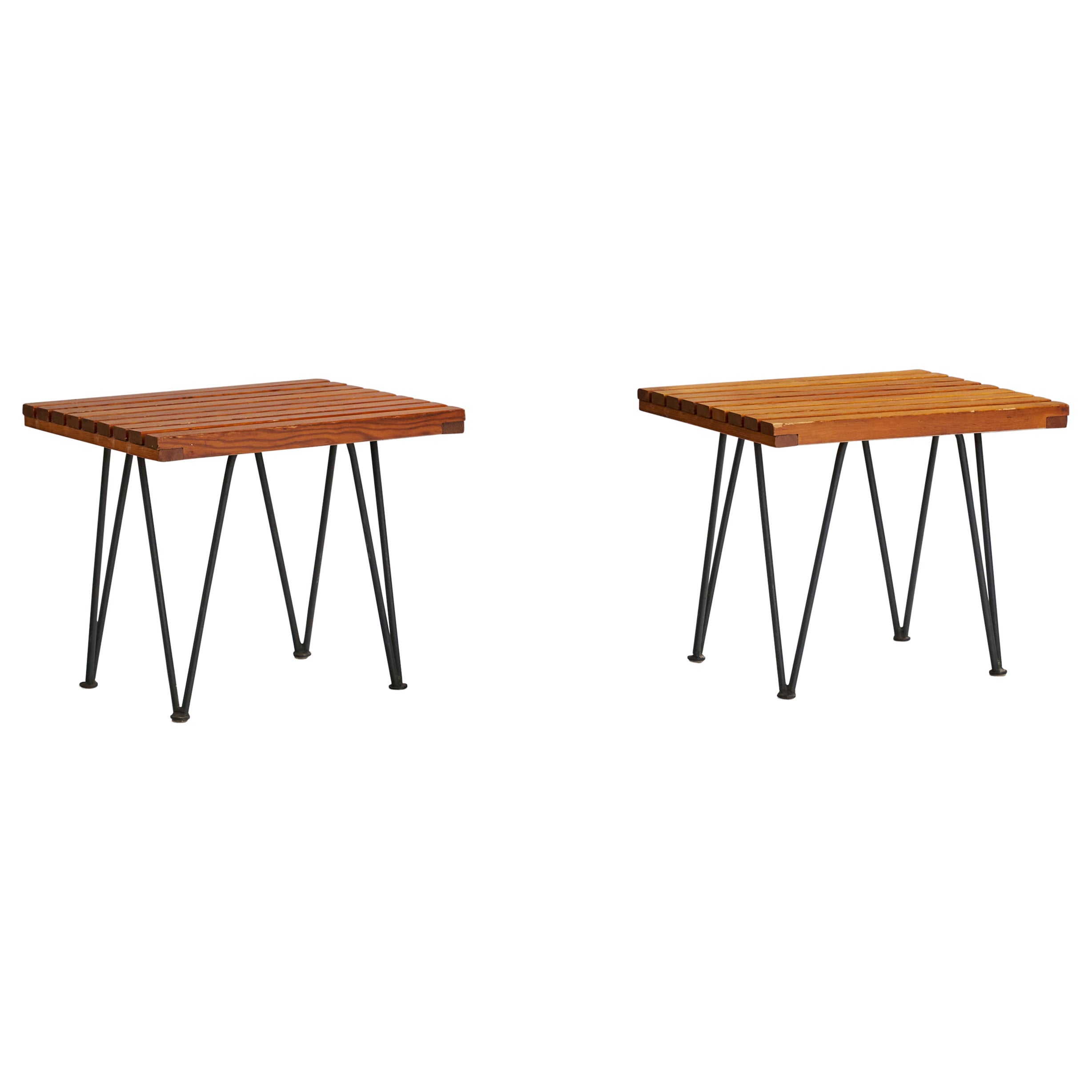 Pipsan Saarinen & J. Robert F. Swanson, Side Tables, Steel, Pine USA, 1949