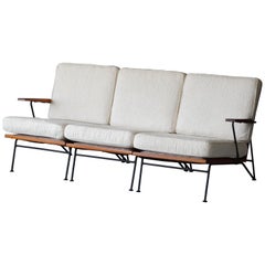 Pipsan Saarinen, Sofa, White Fabric, Rope, Steel, Pine Ficks Reed, 1949