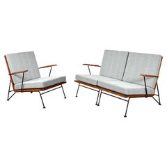 Pipsan Saarinen Swanson 3 Piece Modular Iron Lounge Group Sofa & Armchair