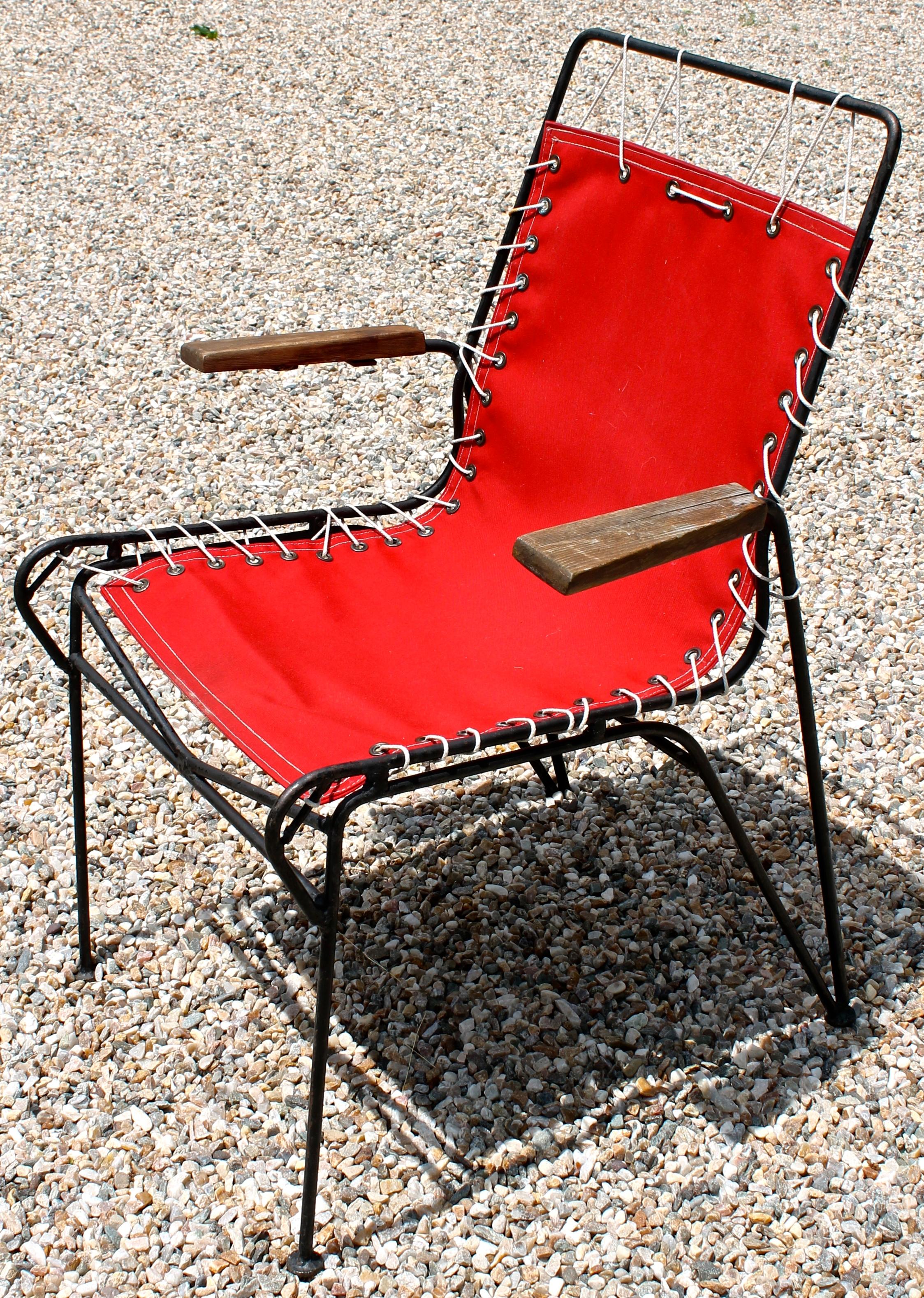 Mid-20th Century Pipsan Saarinen Swanson for Ficks Reed Wrought Iron 'Sol-Air' Patio Armchairs