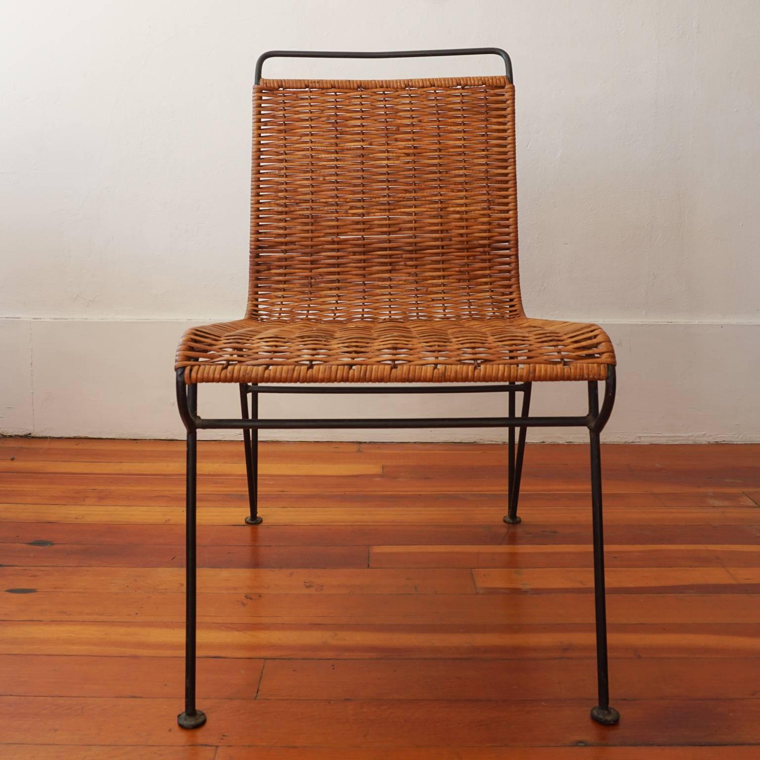 Pipsan Saarinen Swanson Iron and Cane Chair for Ficks Reed, 1950s 1