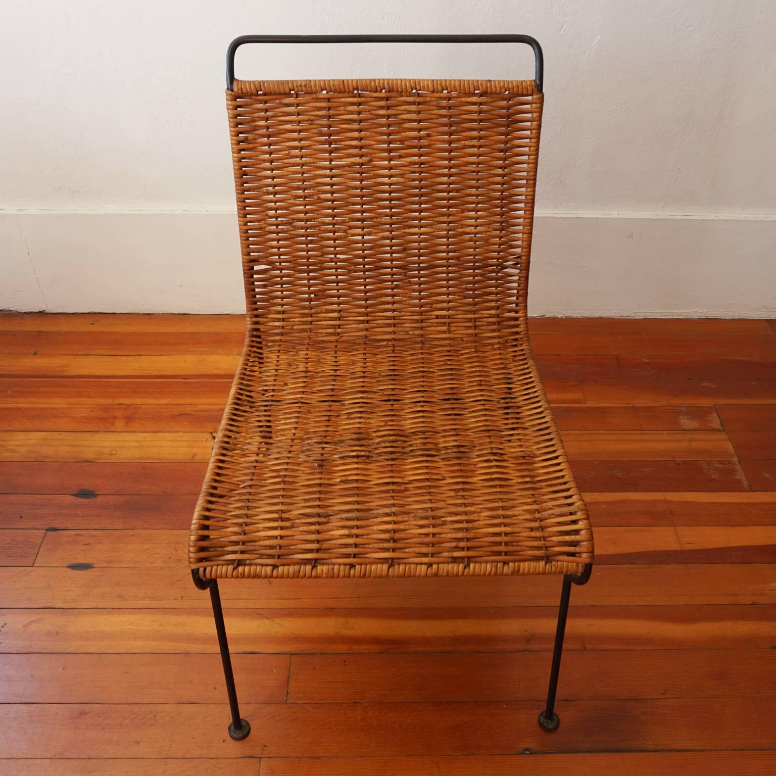 Pipsan Saarinen Swanson Iron and Cane Chair for Ficks Reed, 1950s 2