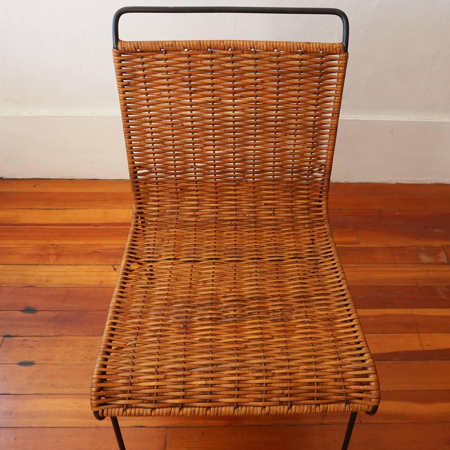 Pipsan Saarinen Swanson Iron and Cane Chair for Ficks Reed, 1950s 3