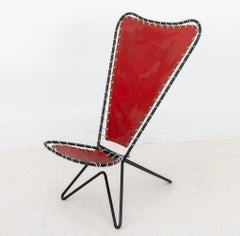 Pipsan Saarinen Swanson Stuhl aus rotem Segeltuch