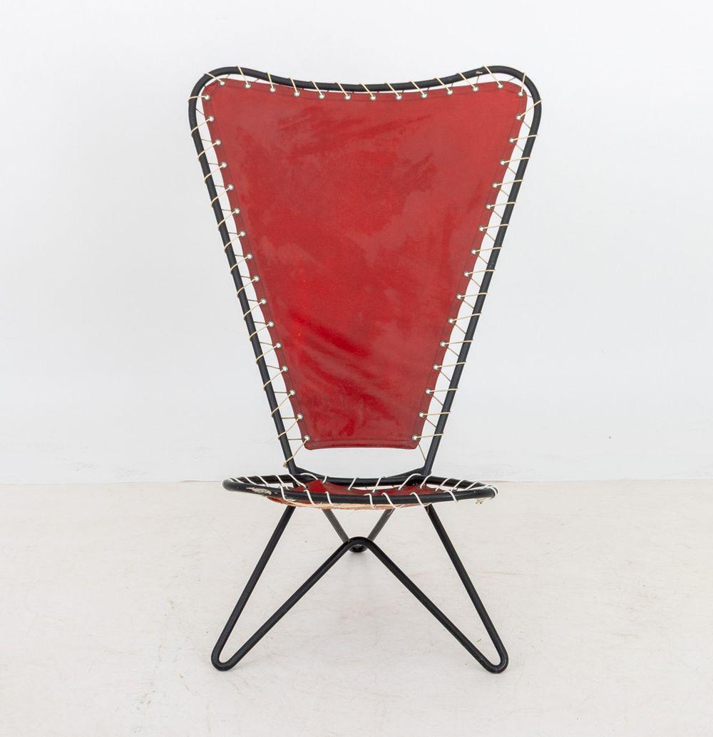 Scandinavian Modern Pipsan Saarinen Swanson Red Canvas Chair For Sale