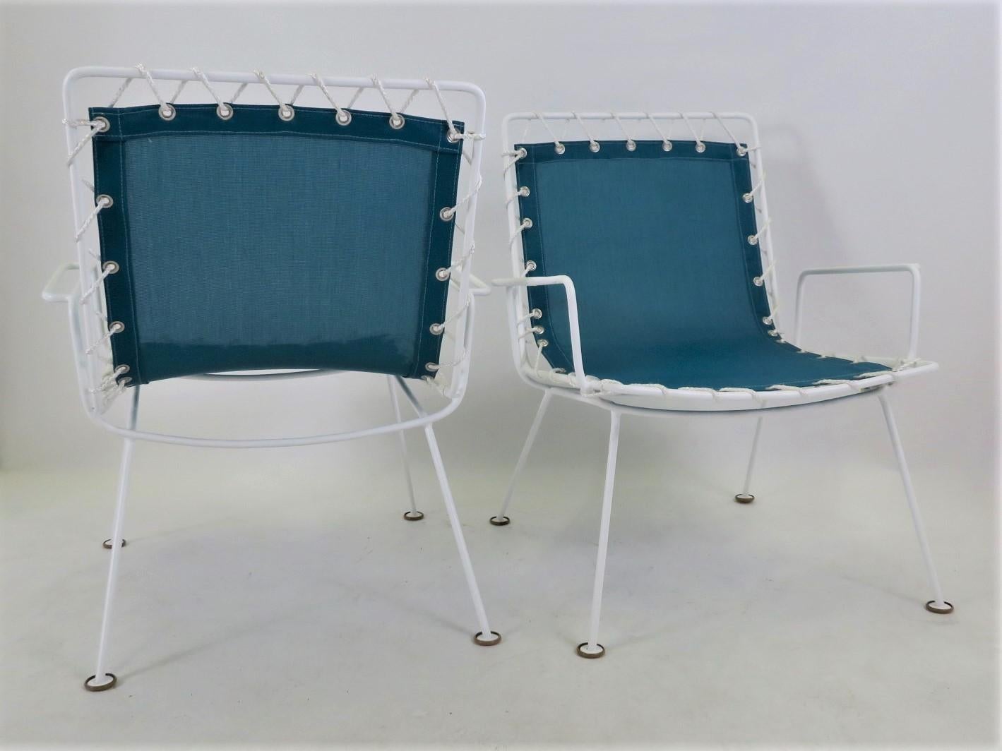 American Pipsan Saarinen Swanson Sol Air Set of 4 Outdoor Chairs 1950s Ficks Reed Co.