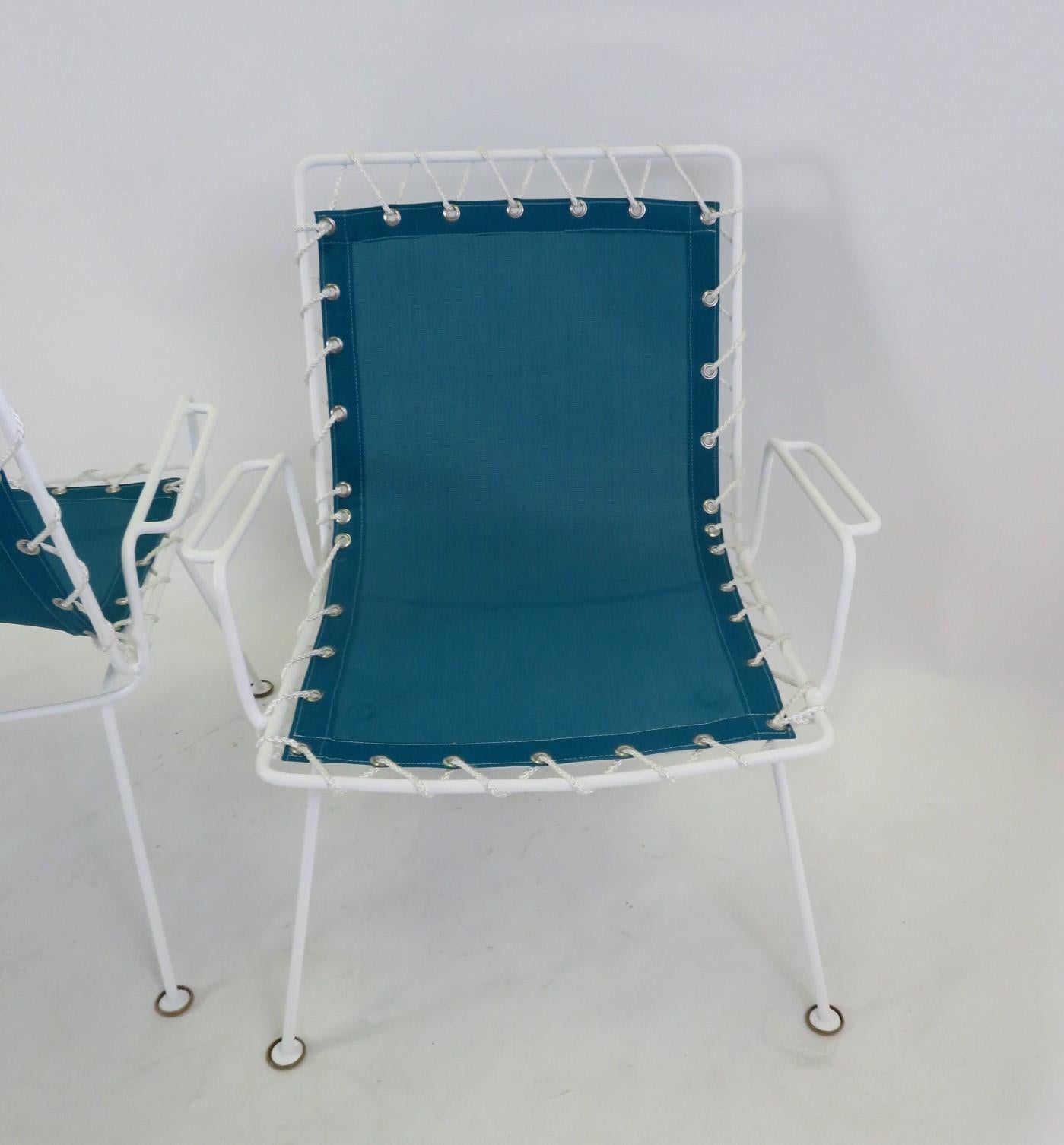 Pipsan Saarinen Swanson Sol Air Set of 4 Outdoor Chairs 1950s Ficks Reed Co. In Good Condition In Miami, FL