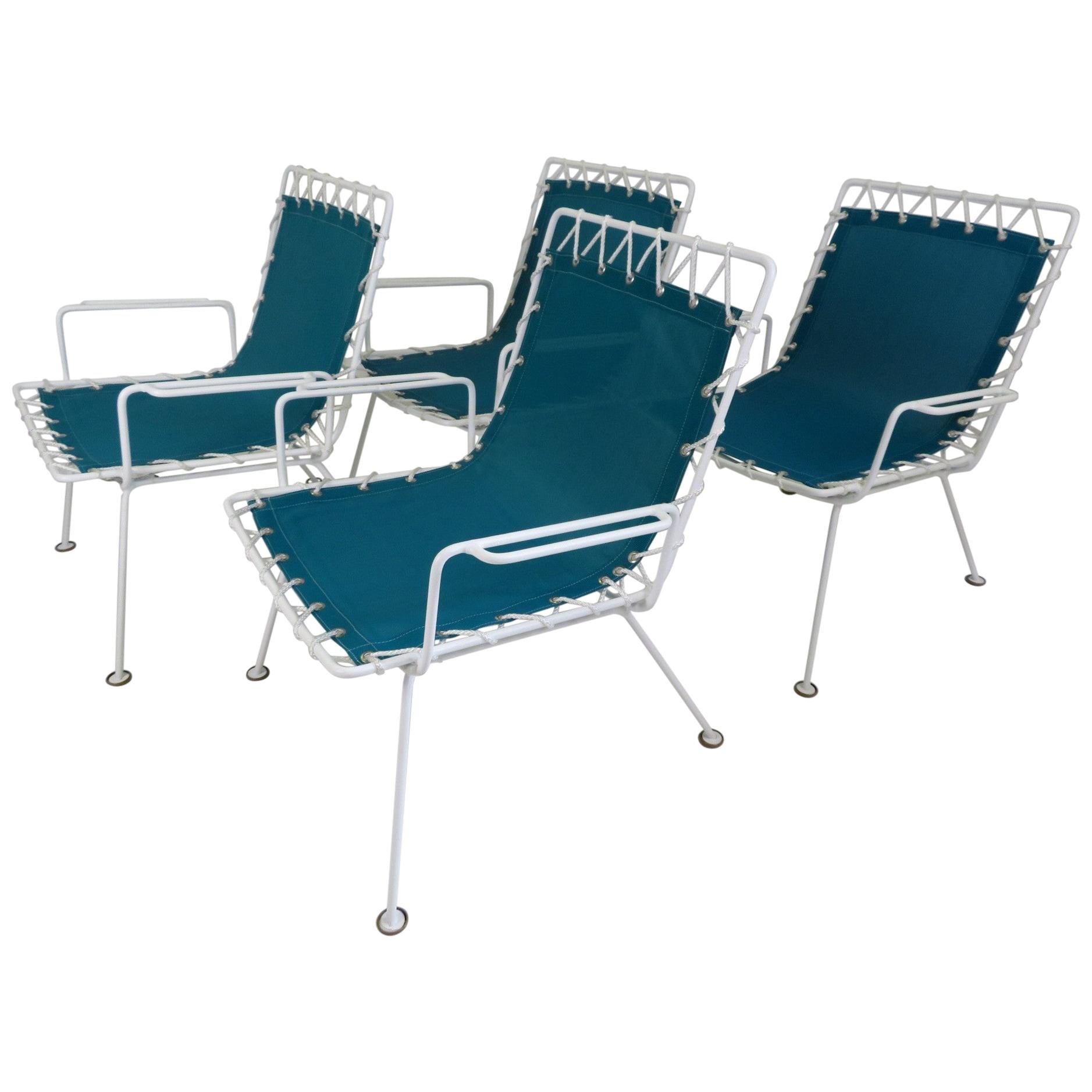Pipsan Saarinen Swanson Sol Air Set of 4 Outdoor Chairs 1950s Ficks Reed Co.