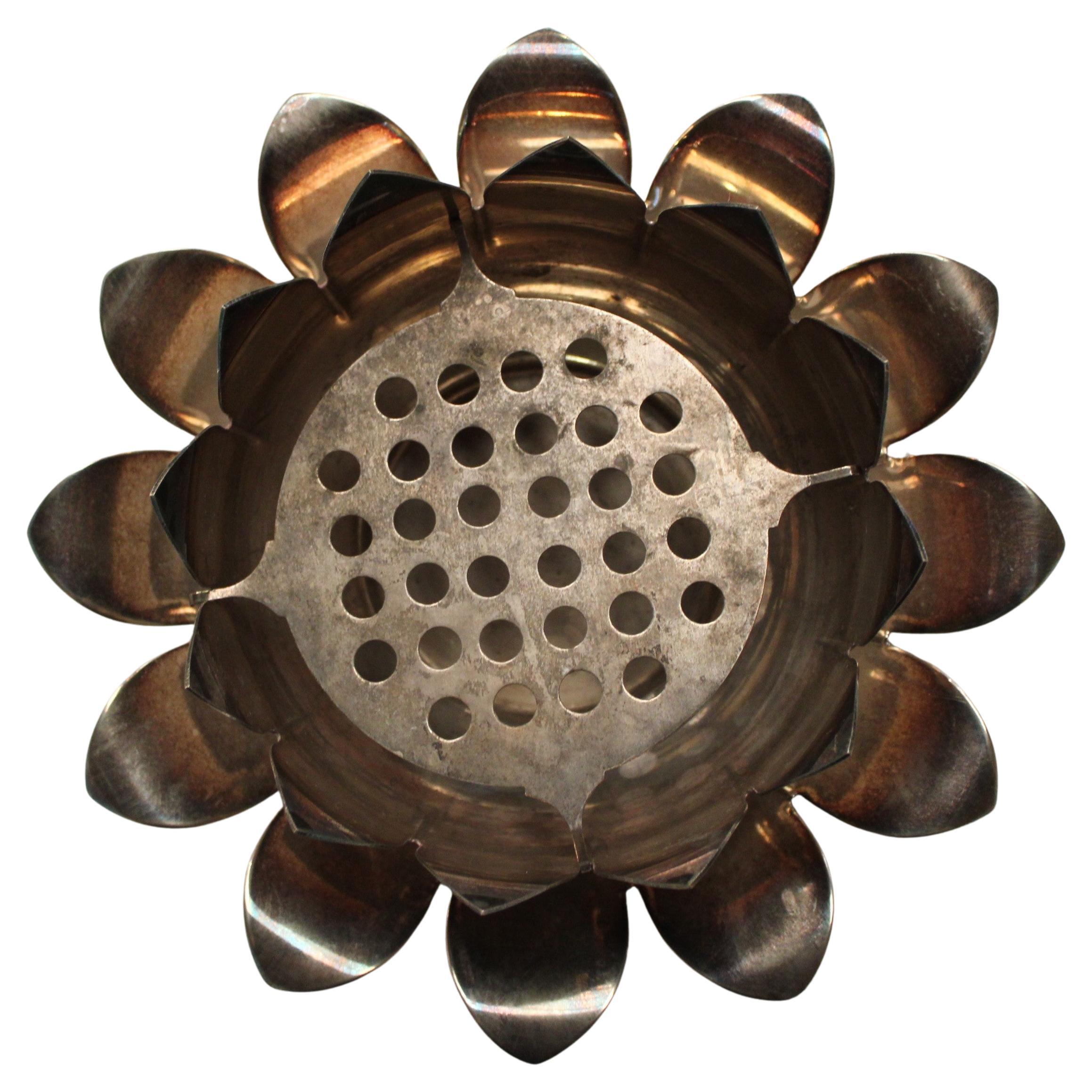 Wasserlilien „Pique-fleur“ aus versilbertem Metall, Italien, 20. Jahrhundert
