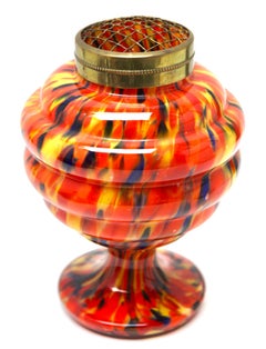 'Pique Fleurs' Vase, in Multi Color Decor with Grille, Late 1930s