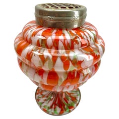 'Pique Fleurs'  Vase, in Multi Color Decor with Grille, Late 1930s