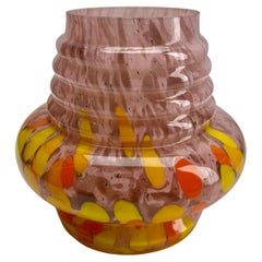 'Pique Fleurs'  Vase, in Multi Color Decor with Grille, Late 1930s