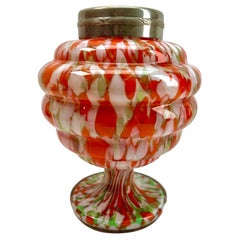 Vintage 'Pique Fleurs'  Vase, in Multi Color Decor with Grille, Late 1930s