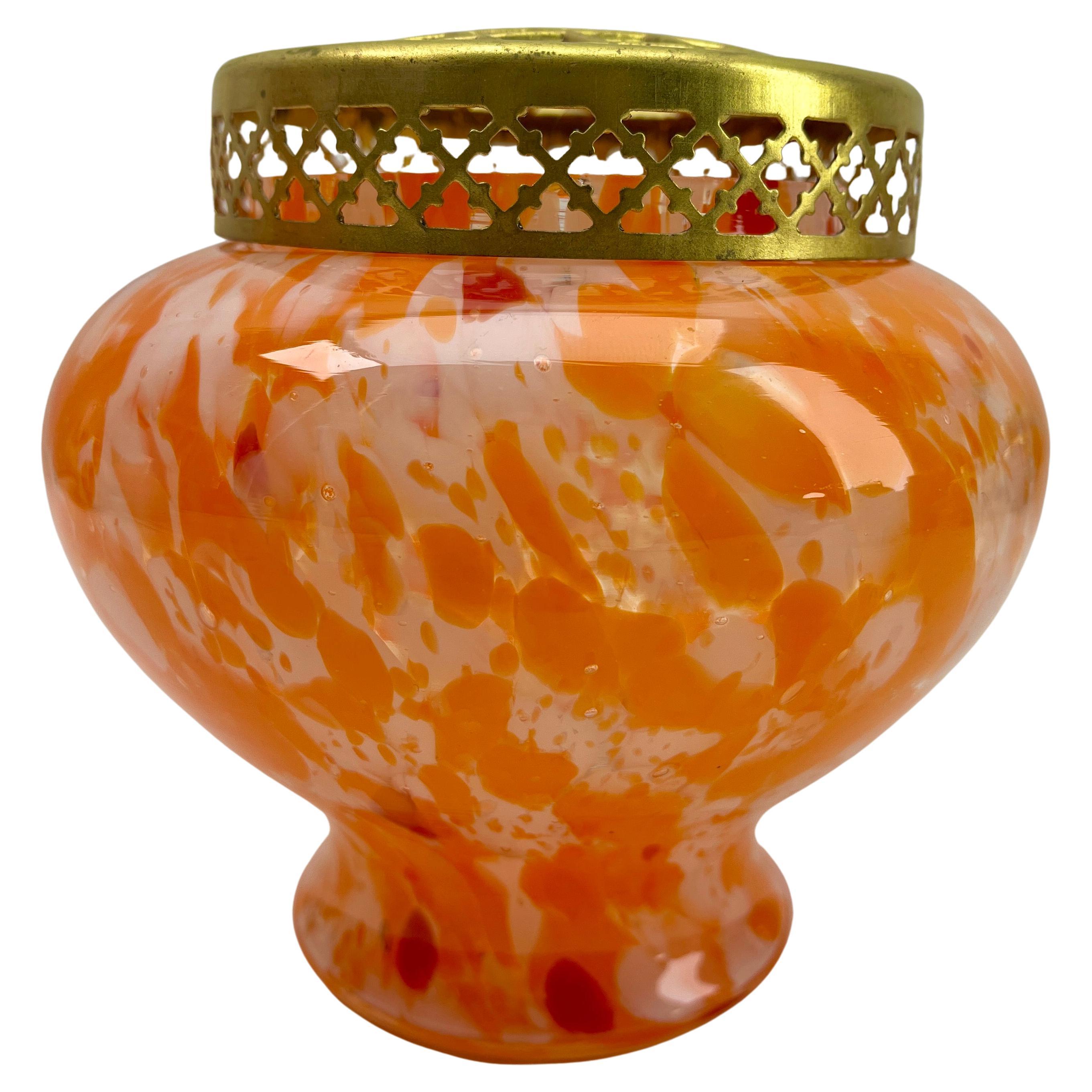 'Pique Fleurs'  Vase, in Multi Color Decor with Grille, Late 1930s