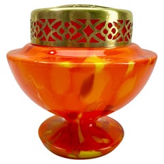 'Pique Fleurs'  Vase, in Multi Color Decor with Grille, Late 1930s