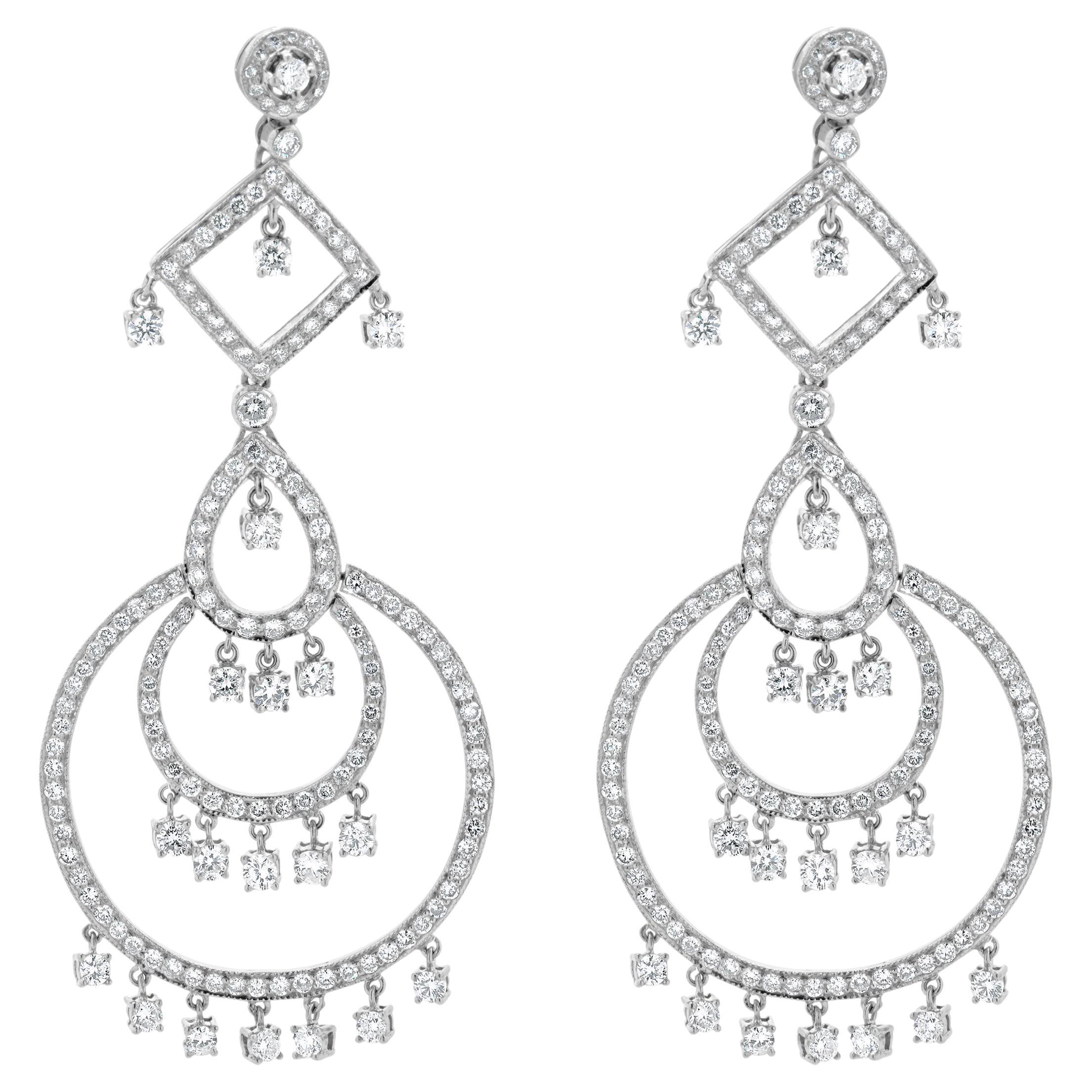 Pendientes Piranesi de oro blanco de 18 quilates con diamantes en forma de araña en venta