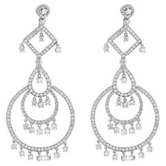 Piranesi 18 Karat White Gold Diamond Chandelier Drop Earrings
