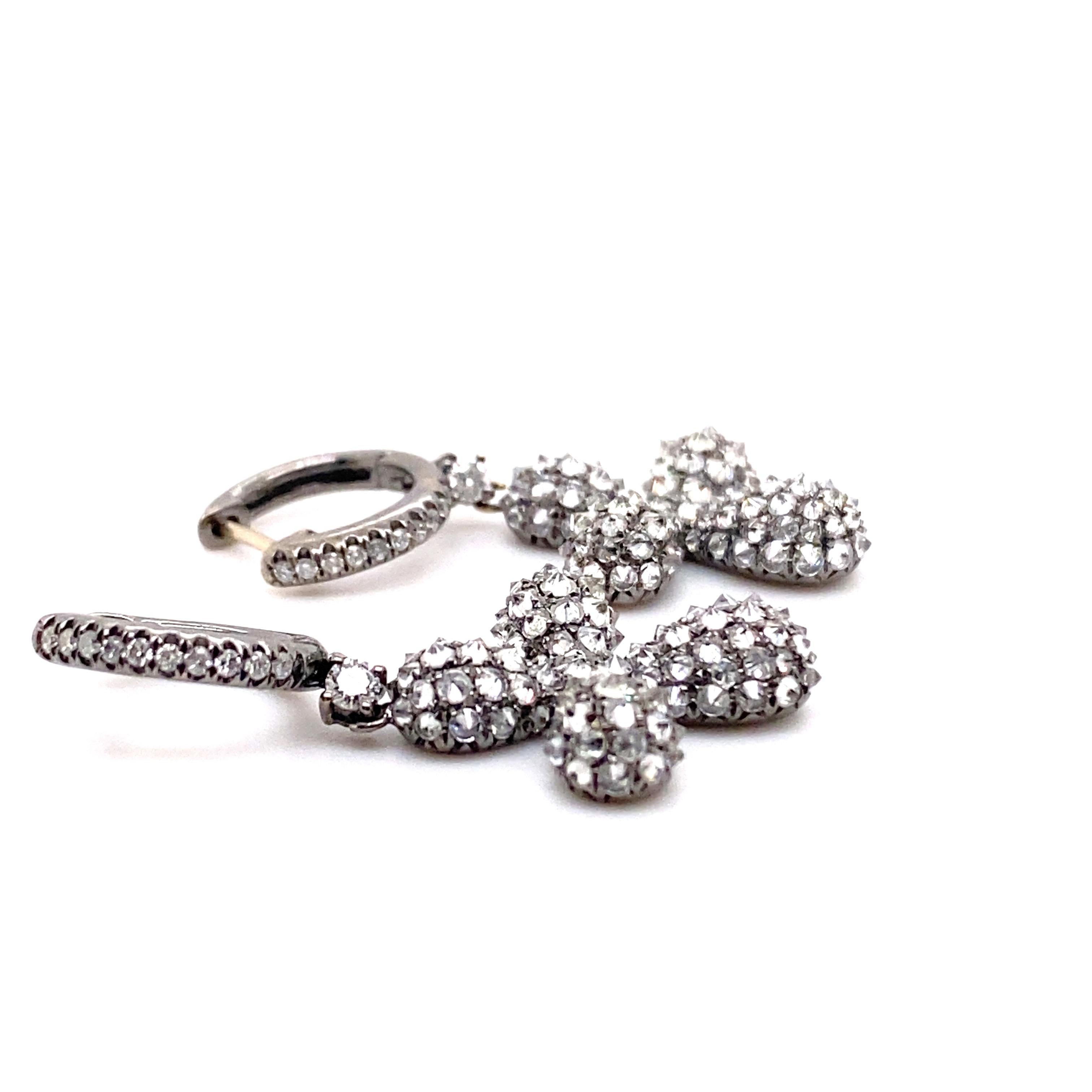black diamond cross earrings