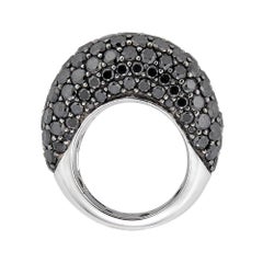 Piranesi Dome Ring in 18K White and Black Gold with Black Diamonds