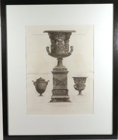 Piranesi Engraving of the Exeter Pedestal and Antiquities, Etching and Engraving