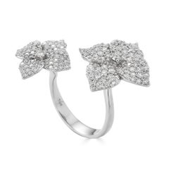 Piranesi Mosaique Flower Double Ring in 18k White Gold with Diamonds