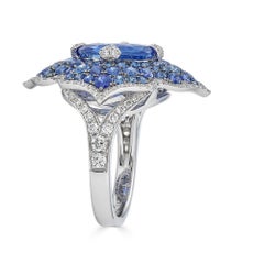 Piranesi Pacha Ring with Blue Sapphire and Round Diamond
