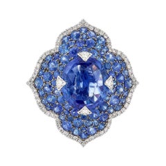 Piranesi Pacha Ring with Blue Sapphire and Round Diamond