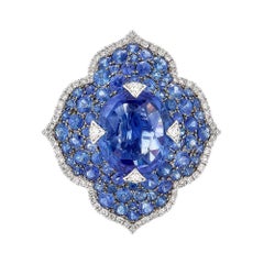 Piranesi Pacha-Ring mit blauem Saphir und rundem Diamant