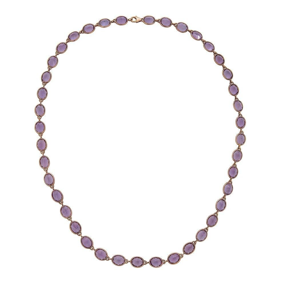 Piranesi Pietra chain necklace with oval amethyst

90.51 carats Oval Amethyst
Necklace set in 18K Rose Gold
24 inches in length

Disclaimer
Please note: all carat weight is approximate and may vary slightly. Colors may appear different in person due