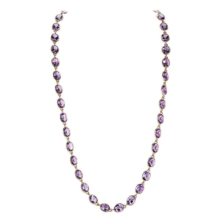 Piranesi Pietra Chain Necklace with Oval Amethyst For Sale at 1stDibs