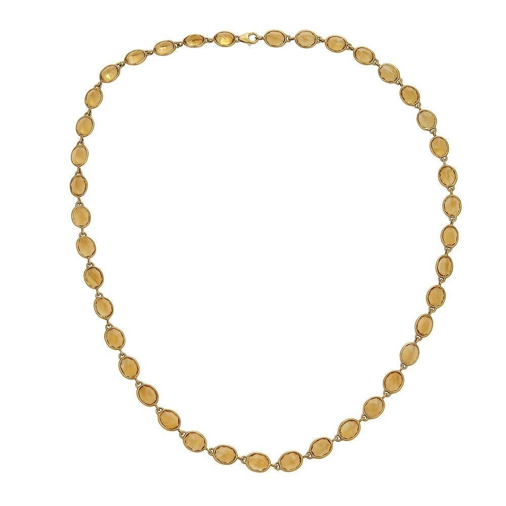 Piranesi Pietra chain necklace with oval citrine

91.72 carats Oval Citrine
Necklace set in 18K Yellow Gold
24 inches long

Disclaimer
Please note: all carat weight is approximate and may vary slightly. Colors may appear different in person due to