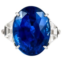 Vintage Piranesi Platinum Oval Sapphire, Diamond Ring