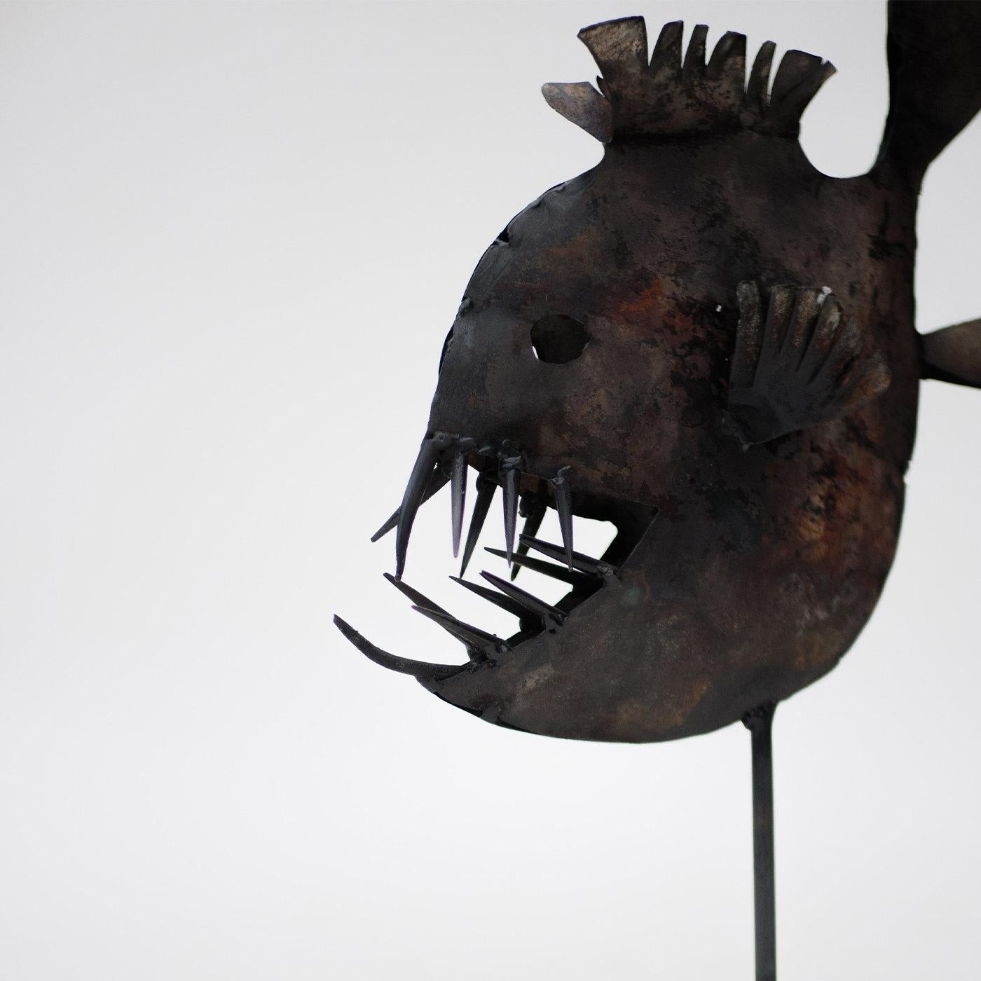 Modern Piranha Sculpture