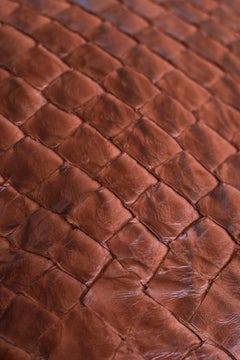 Pirarucu Leather Cushion Seal Brown by Bossa Home Collection, 2025