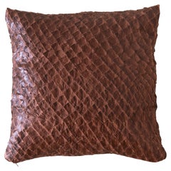 Pirarucu Leather Cushion Seal Brown by Bossa Home Collection, 2025