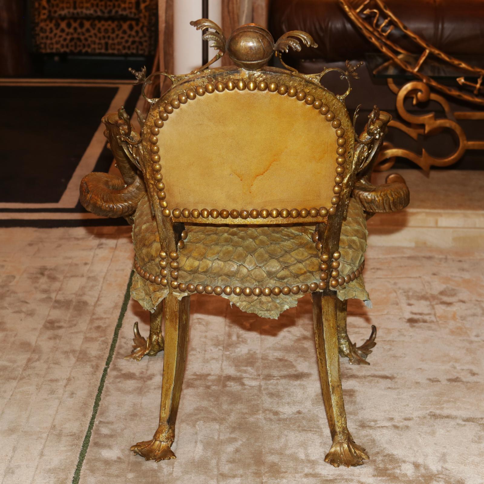 Contemporary Piraruku Chair with Bronze For Sale
