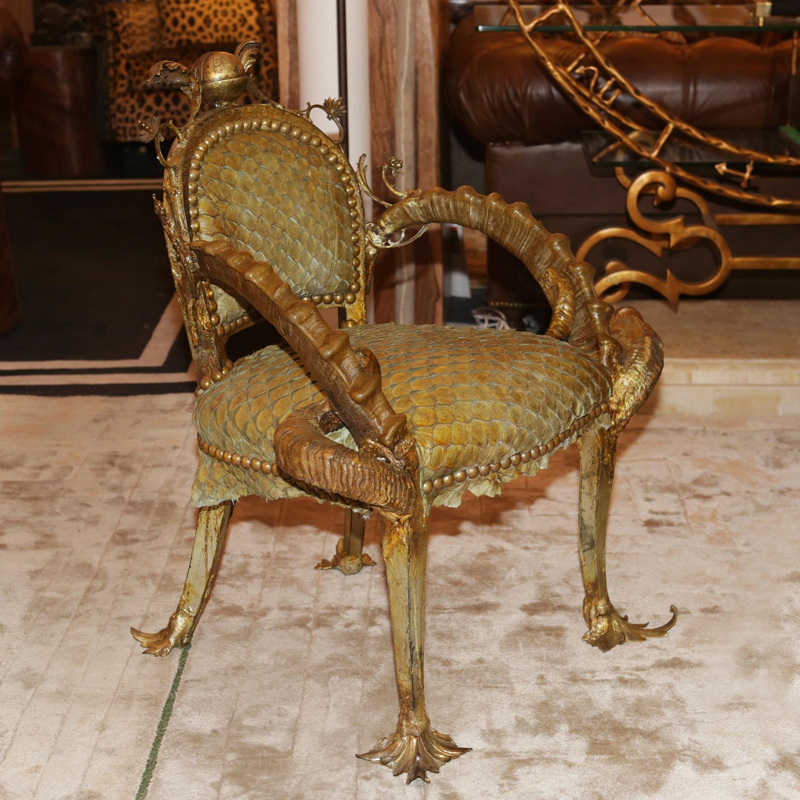 Piraruku Chair with Bronze For Sale 2