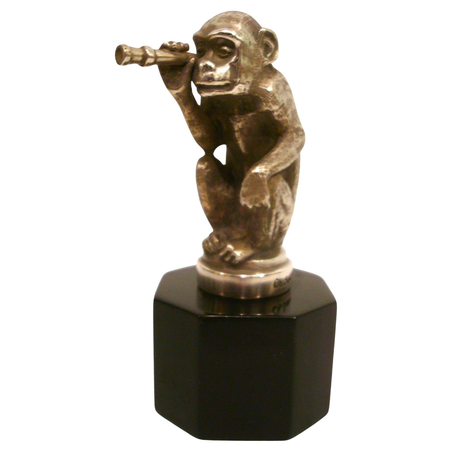 Pirate Monkey Car Mascot / Hood Ornament Signed Ch. Soudant. France 1920´s
