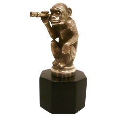 Scimmia Pirata Mascotte / Cappuccetto Ornamento firmato Ch. Soudant. The S.S. France 1920