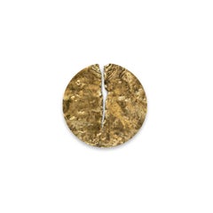 Pirate Round Wall Art Decoration, Aged Brass, Silver Dagger and Precious Stones