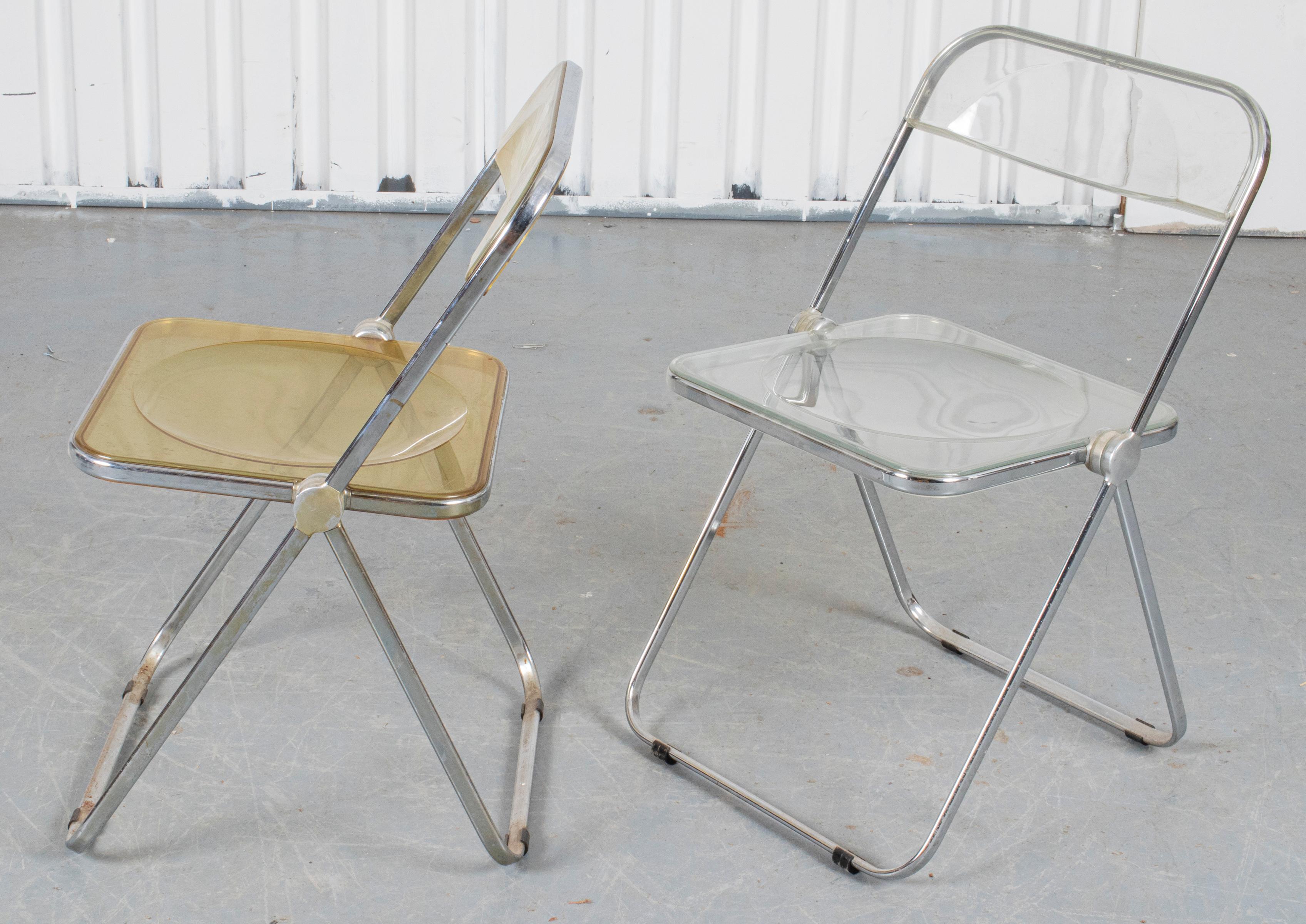 Piretti Castelli Lucite 'Plia ' Folding Chairs, 4 For Sale 1